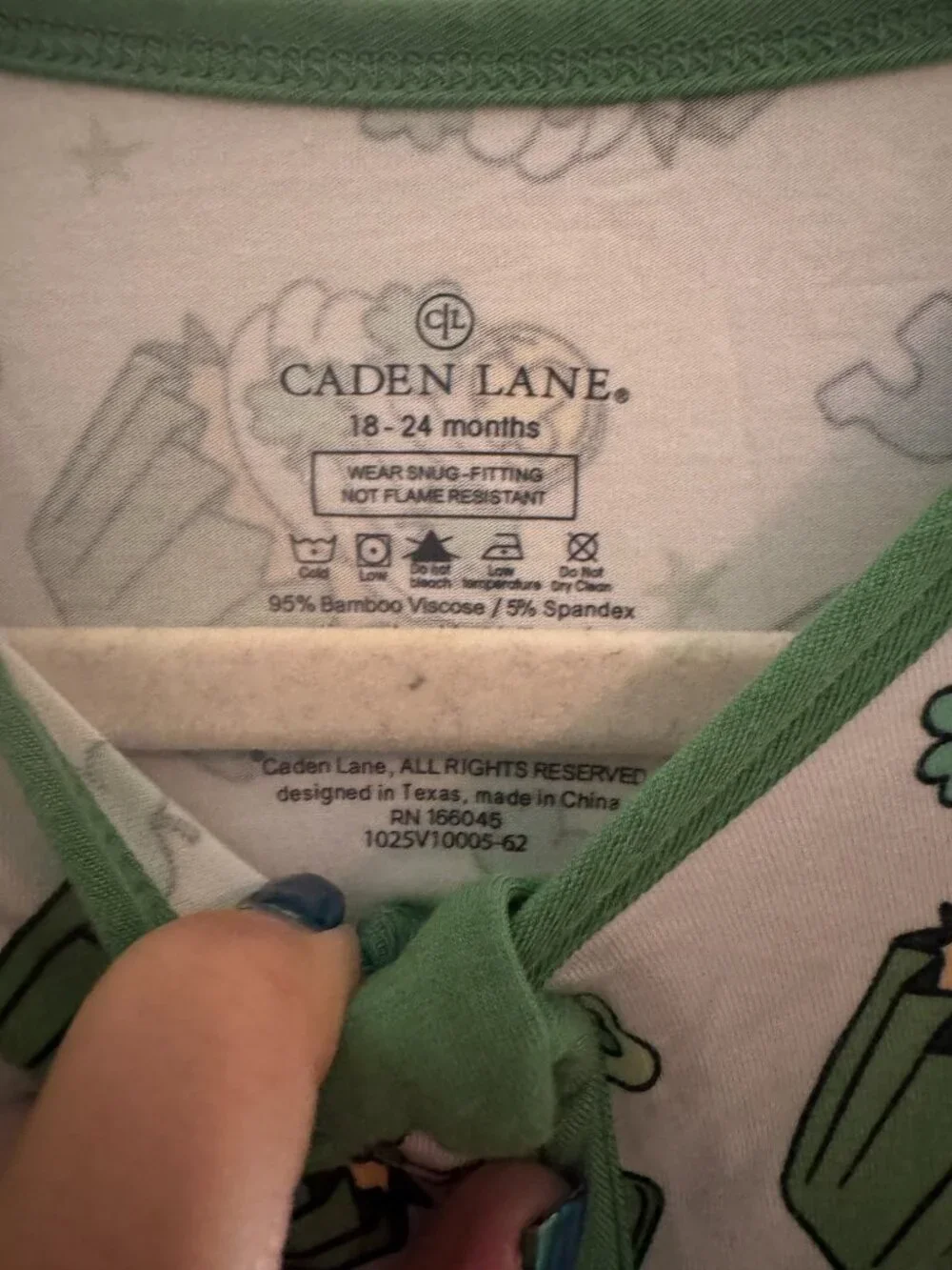 Caden Lane Convertible Zip Romper- Shamrock Sweets (18-24 months)
